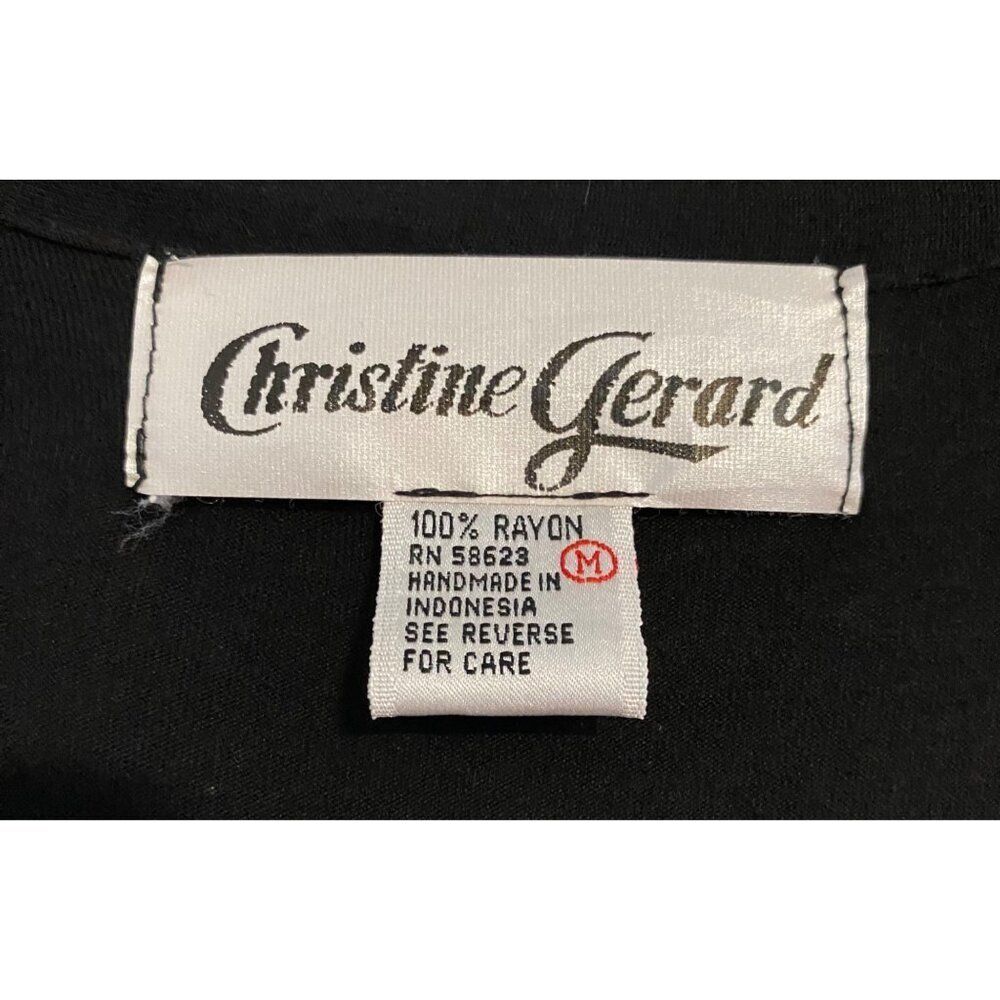 Vintage Christine Gerard Sequin Embellished Black Rayon Top & Skirt Set M - Picture 4 of 15